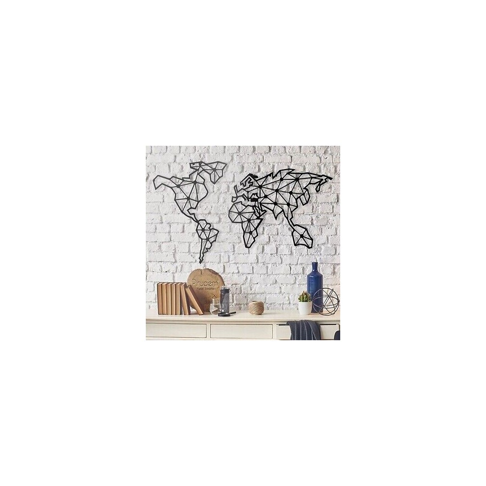 PIRUDEM Art mural en métal carte du monde